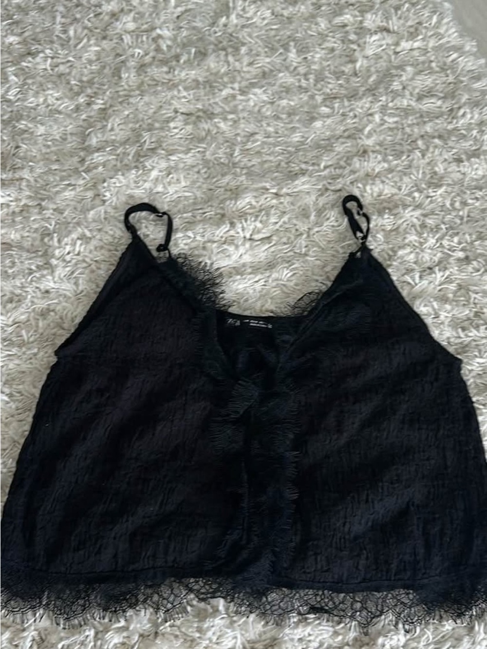 Zara Black Lace-Trim Camisole
